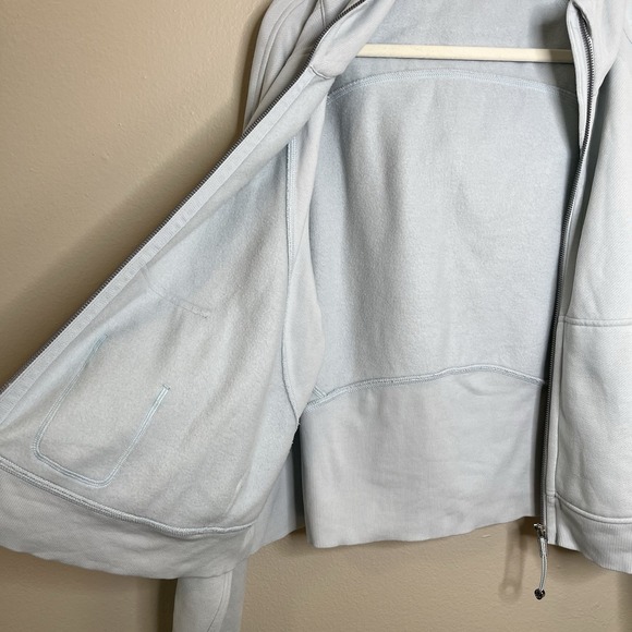 lululemon scuba hoodie Oversized Relaxed Fit Full Zip Crop Mirror Blue Powder XL - Picture 12 of 12